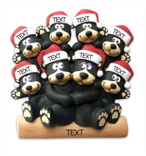 Black Bear Family of 8- Table Topper Stand Decoration