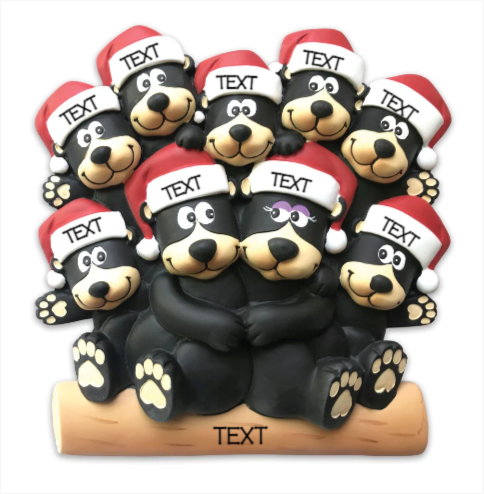 Black Bear Family of 9- Table Topper Stand Decoration