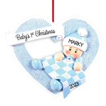 Boy in Heart Baby Ornament