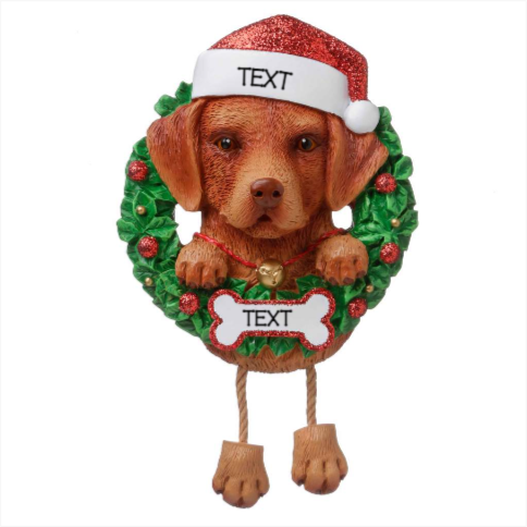 Chocolate Lab Dog Ornament