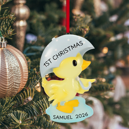 Blue Baby Duck Ornament