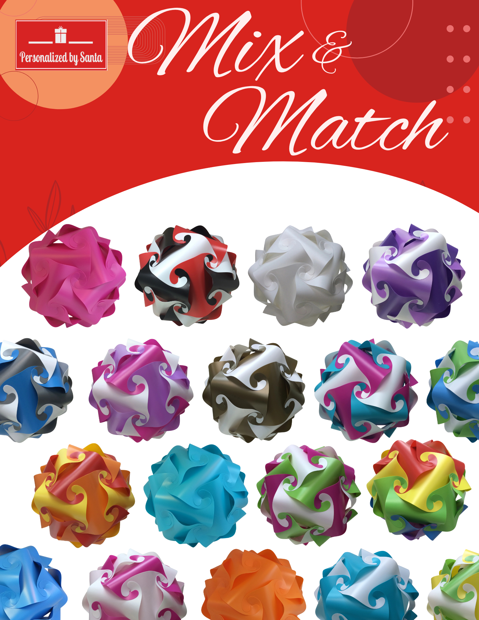 Mix and Match the coulours for your custom puzzle lamp. Choose up to 5 different colours.