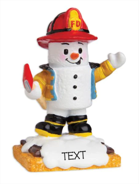 Fireman Snowman Ornament