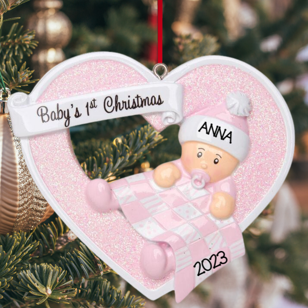 Girl in Heart Baby Ornament