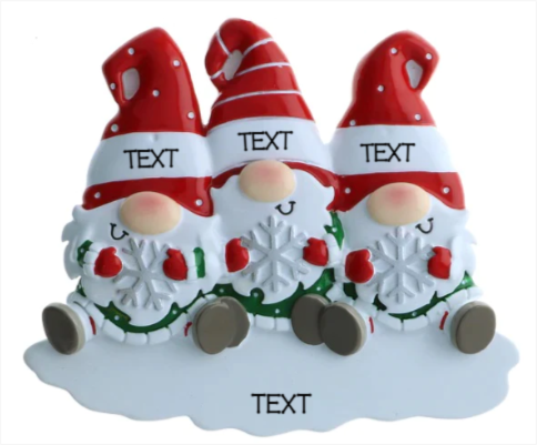Gnome Family of 3 Ornament