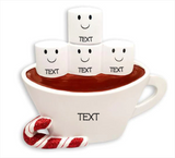 Hot Chocolate Family of 4- Table Topper Stand Decoration