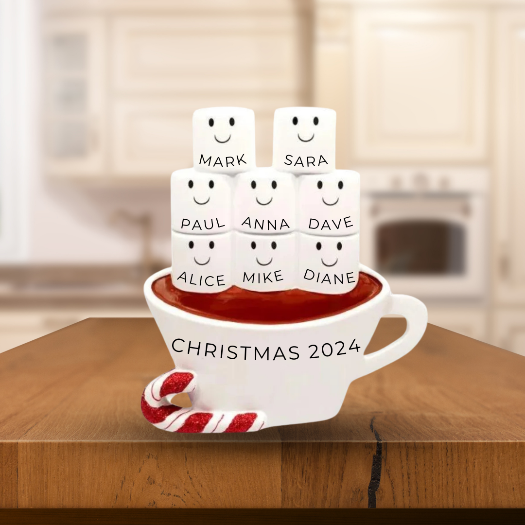 Topper Stand Personalized Hot Chocolate Family of 8- Table Topper Stand Decoration ...