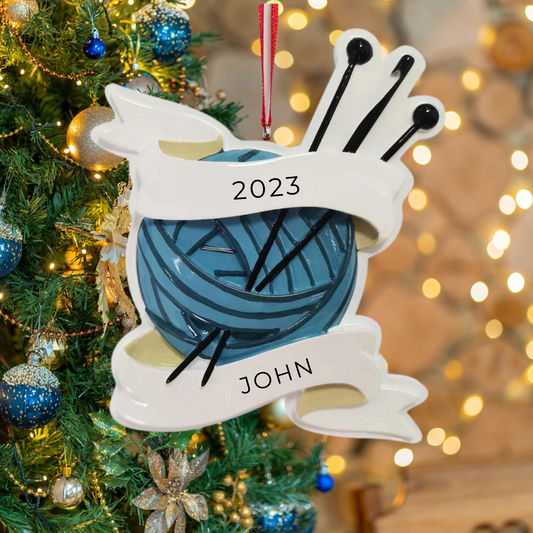 Personalized Knitting Ornament - Custom Holiday Gift