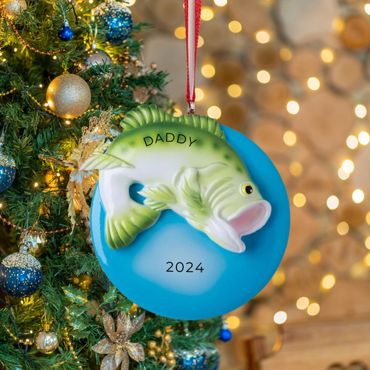 Personalized Largemouth bass Fish Ornament - Custom Holiday Gift