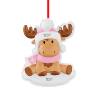 Pink Moose Ornament