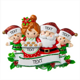 Mr & Mrs Claus family of 4 Ornament