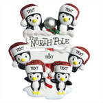 North Pole Penguin family of 6 Ornament