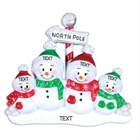 Northpole Family of 4- Table Topper Stand Decoration