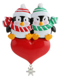 Penguin Sitting on the Heart Ornament