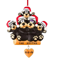 Black Bear Family of 5 Ornament