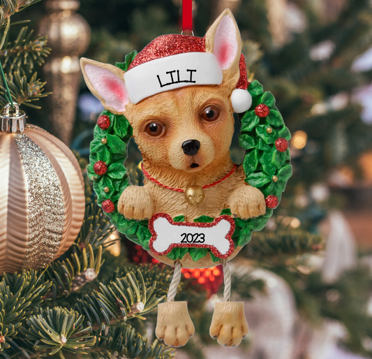 Chihuahua (Pure Breed) Personalized Christmas Ornament