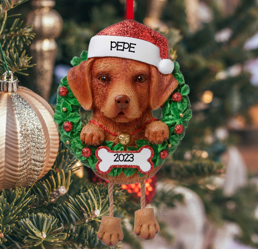 Chocolate Lab Dog Ornament