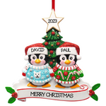 Christmas Sweater Penguin Family of 2 Ornament