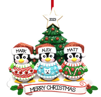 Christmas Sweater Penguin Family of 3 Ornament