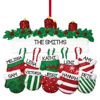 Mitten Family of 10 Ornament