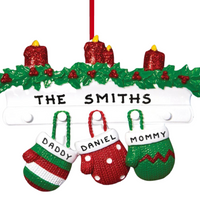 Mitten Family of 3 Ornament