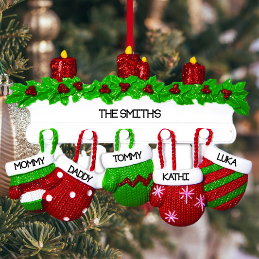 Mitten Family of 5 Ornament