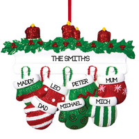 Mitten Family of 7 Ornament