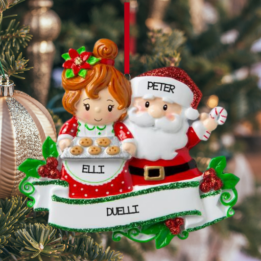 Mr & Mrs Claus Couple Ornament