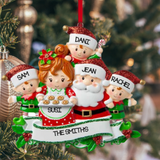 Mr & Mrs Claus family of 5 Ornament