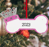 Princess Dog Bone Personalized Christmas Ornament