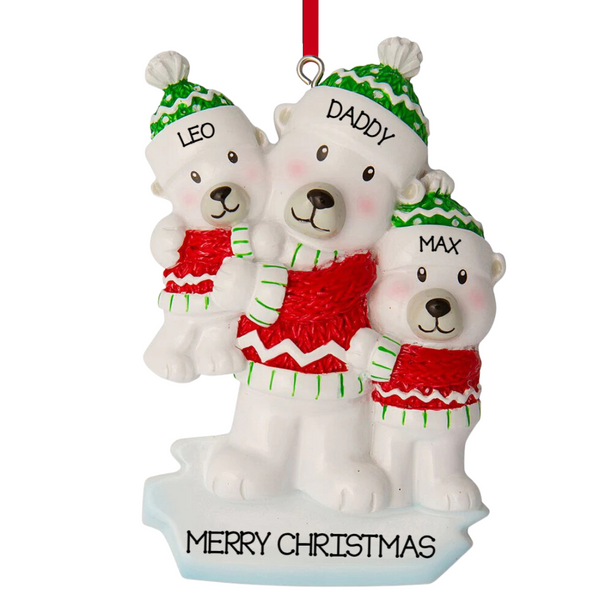 Parent with 2 Kid Ornament