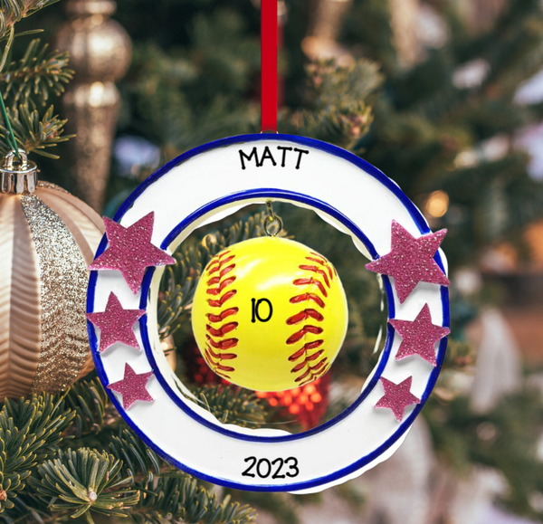 Softball - 3D Ornament