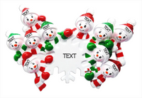 Snowman Snowflake Family of 10 Ornament