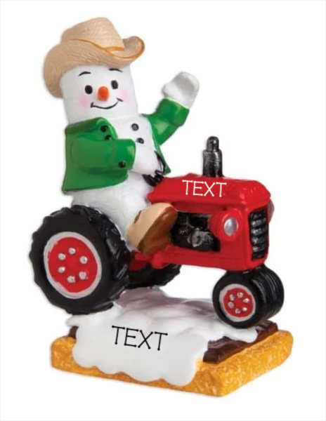 Snowmen Tractor Ornament