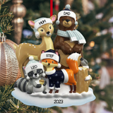 Beautiful Mixed Animal Family of 4 Christmas Ornament