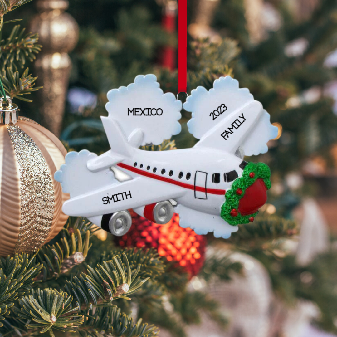Airplane Ornament - Personalized by Santa