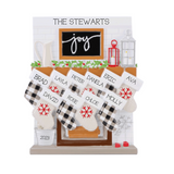 Mantle Stocking Family of 10 Ornament