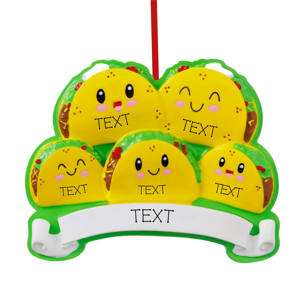 Taco Family of 5 Ornament
