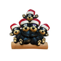 Black Bear Family of 5- Table Topper Stand Decoration - Personalized by Santa - Canada