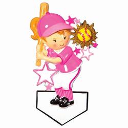 Softball Girl Player Ornament - Personalized by Santa - Canada