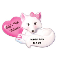 Baby Fox - Pink Ornament - Personalized by Santa - Canada