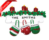 Mitten Family of 3 Ornament - Personalized by Santa - Canada