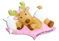 Baby Reindeer Girl Ornament - Personalized by Santa - Canada