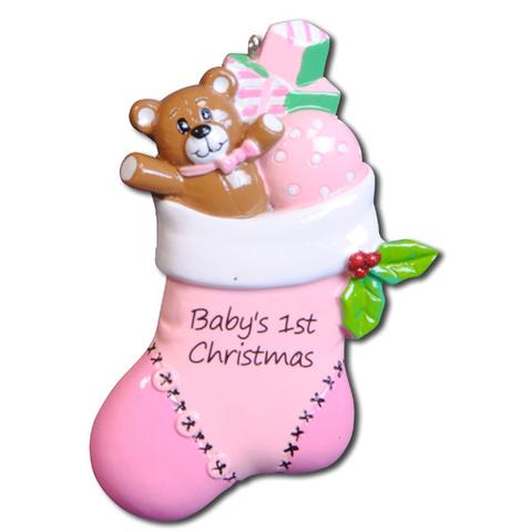 Baby’s girls first Xmas toy stocking - Personalized by Santa - Canada