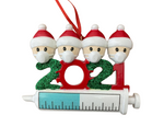 Covid 2021 Vaccine Family of 4 Ornament - Personalized by Santa - Canada