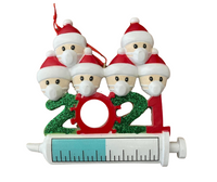 Covid 2021 Vaccine Family of 6 Ornament - Personalized by Santa - Canada