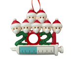 Covid 2021 Vaccine Family of 7 Ornament - Personalized by Santa - Canada