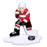 Hockey Player Red Ornament - Personalized by Santa - Canada