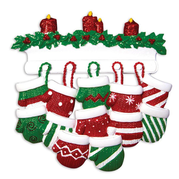 Mitten Family of 12 Ornament - Personalized by Santa - Canada