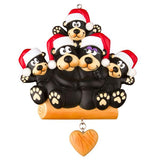 Black Bear Family of 5 Ornament - Personalized by Santa - Canada